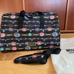 Moschino Black Jewel Duffel Gym Travel Bag